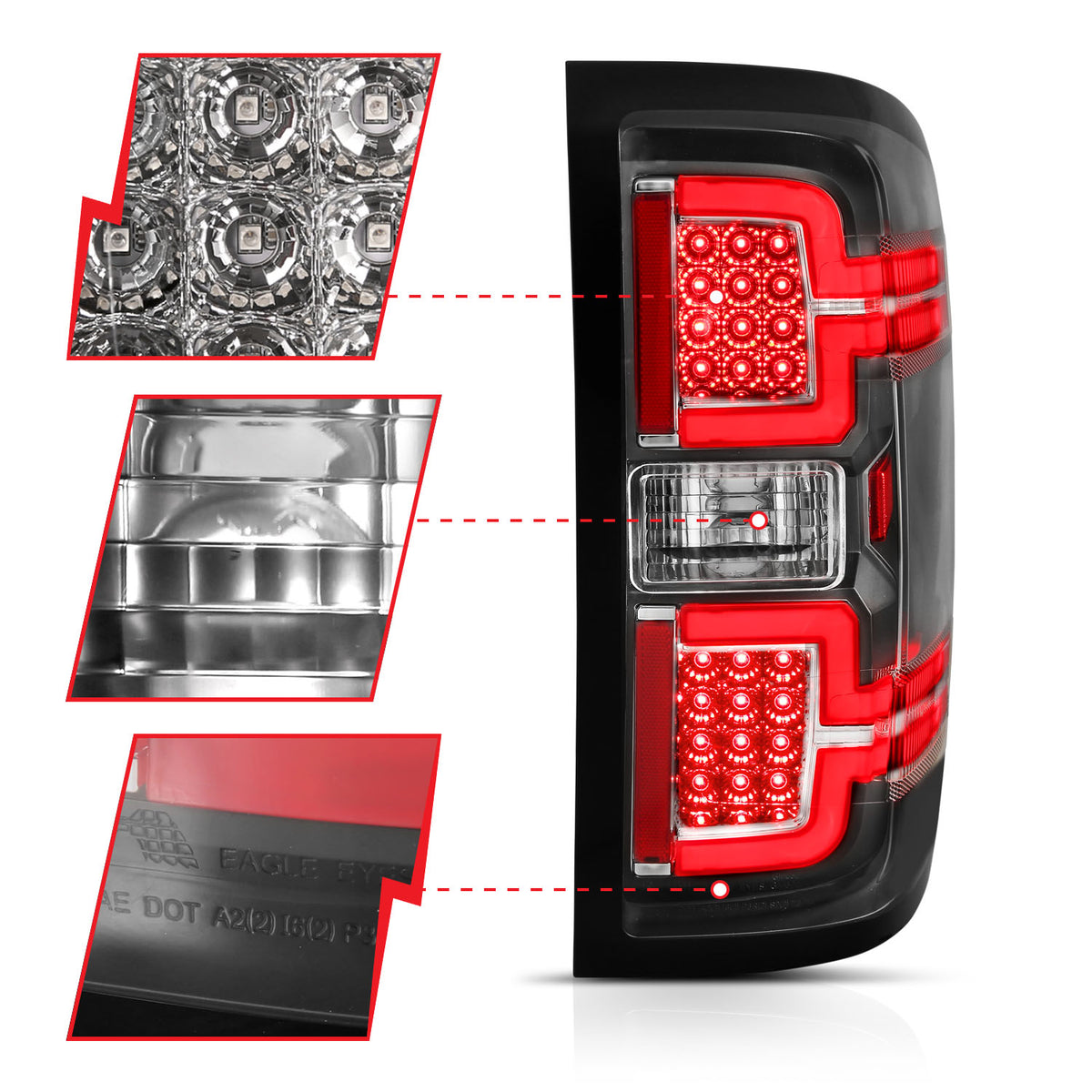 ANZO 2014-2018 Chevy Silverado 1500 LED Taillights Black - 311289