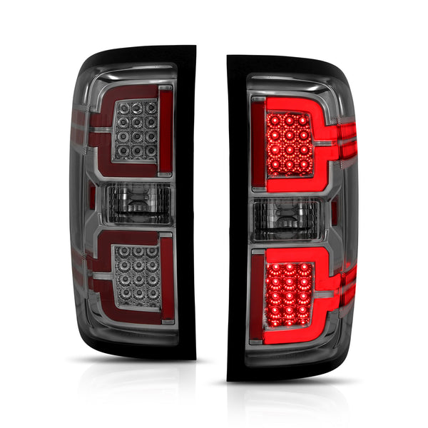 ANZO 2014-2018 Chevy Silverado 1500 LED Taillights Smoke - 311290 for 2014-2019 Chevrolet Silverado 2500 - front view