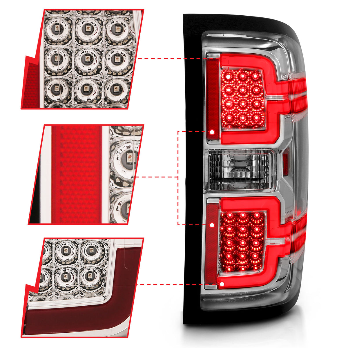ANZO 2014-2018 Chevy Silverado 1500 LED Taillights Chrome - 311291