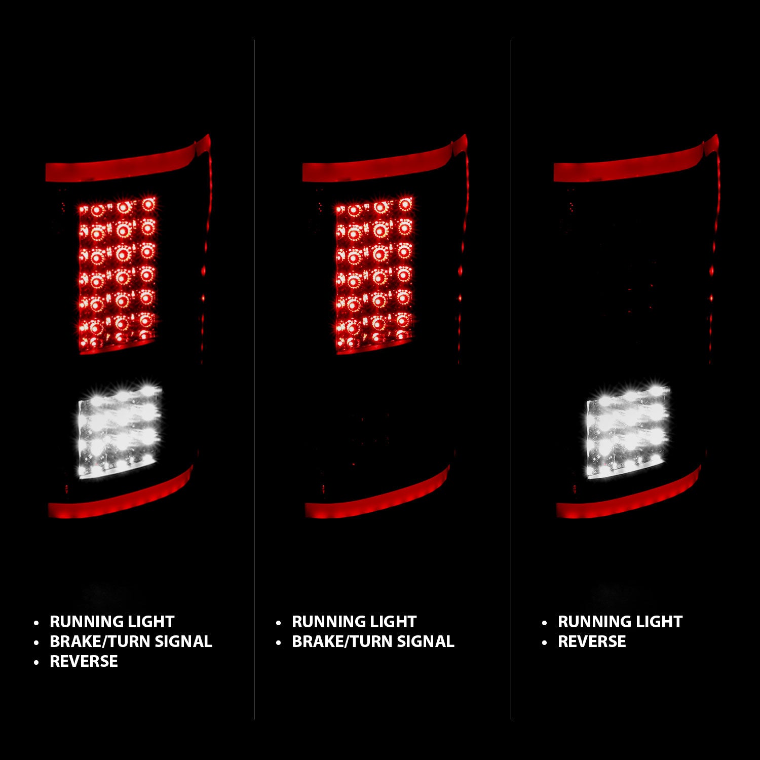 ANZO 15-17 Ford F-150 LED Taillights - Smoke - 311294 for 2015-2017 Ford F 150 - front view