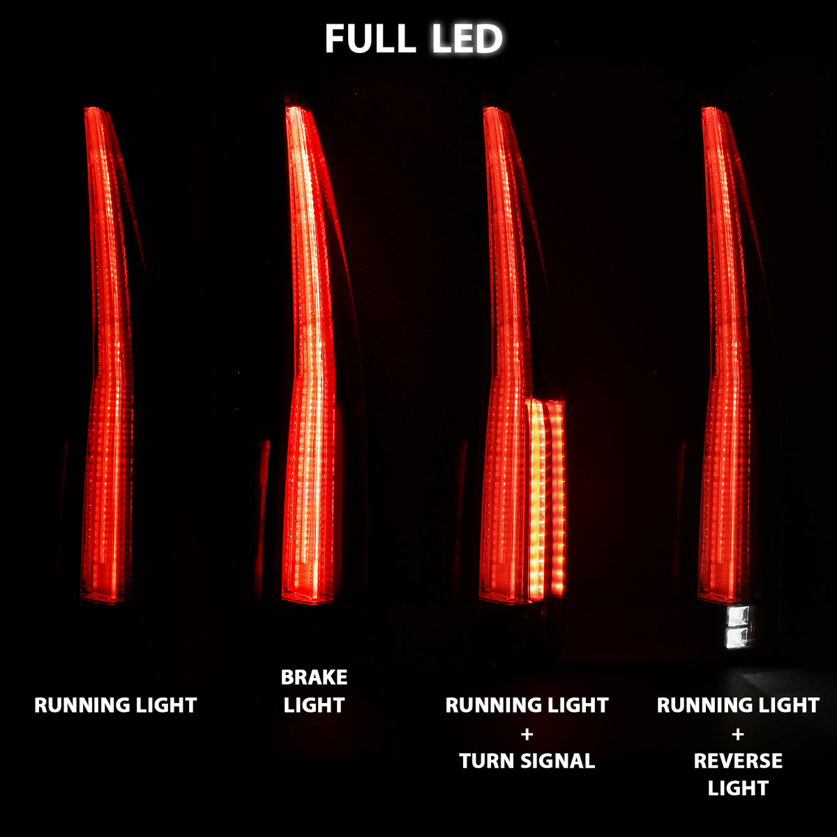 ANZO 2007-2014 Cadillac Escalade Led Taillights Red/Clear - 311296