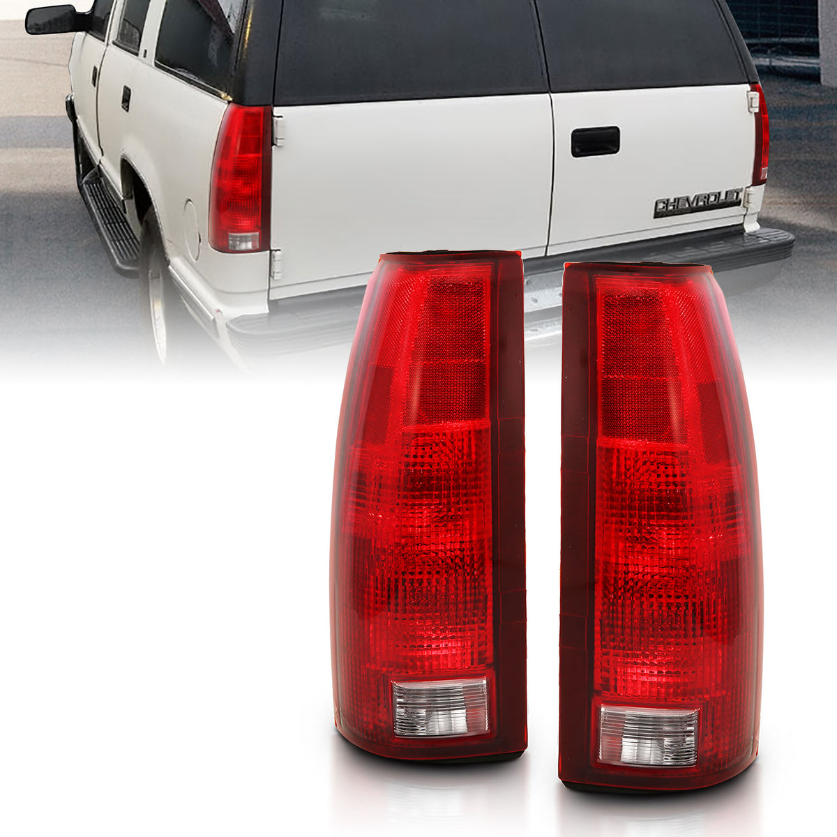 ANZO 1988-1999 Chevy C1500 Taillight Red/Clear Lens w/ Circuit Board(OE Replacement) - 311300 for 1988-1995 GMC C2500 - front