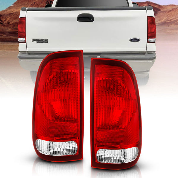 ANZO 1997-2003 Ford F-150 Taillight Red/Clear Lens (OE Replacement) - 311307 for 1999-2007 Ford F 250 - front view