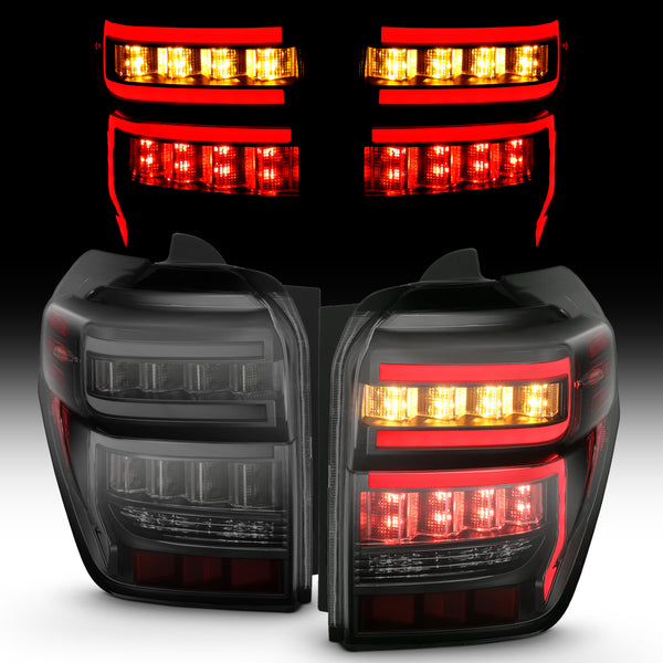ANZO 2014-2020 Toyota 4Runner T.L Black Housing Smoke Lens Red Light Bar W/Sequential - 311312 for 2014-2023 Toyota 4Runner -