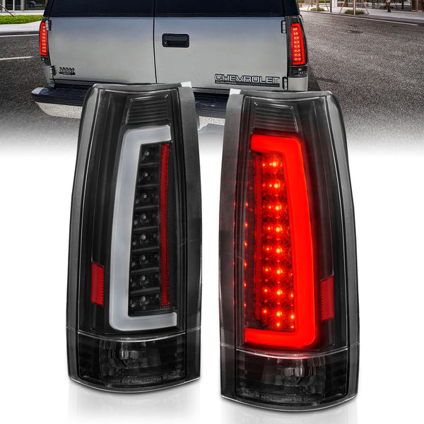 ANZO 1999-2000 Cadillac Escalade LED Taillights Black Housing Clear Lens Pair - 311344 for 1994-1997 Chevrolet C2500 - front 
