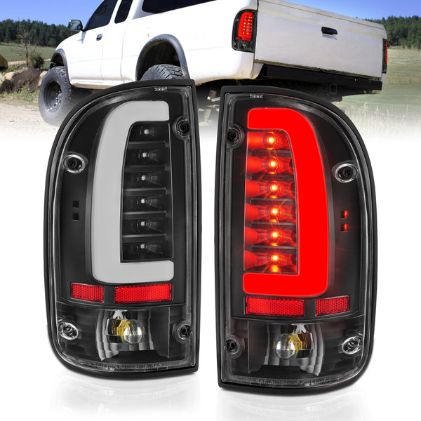 ANZO 95-00 Toyota Tacoma LED Taillights Black Housing Clear Lens (Pair) - 311353 for 1995-2004 Toyota Tacoma - front view