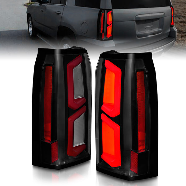 ANZO 2015-2020 Chevrolet Tahoe LED Tail Lights w/ Light Bar Black Housing Somke Lens - 311375 for 2015-2020 Chevrolet Suburba