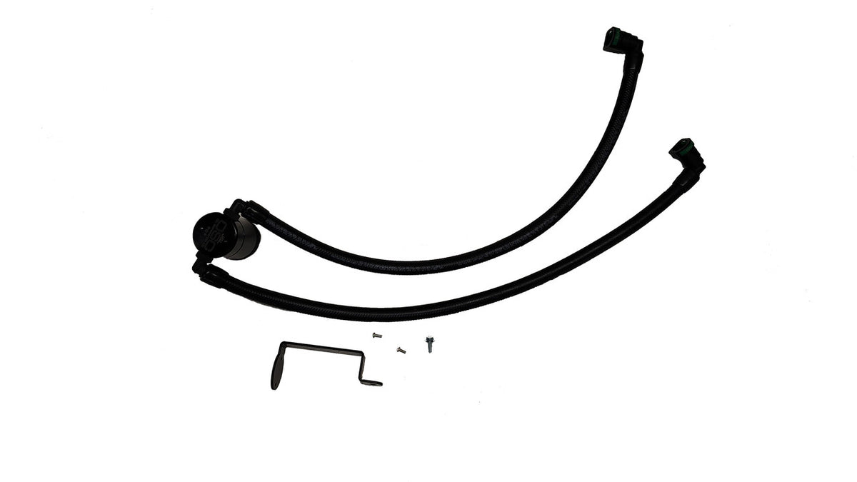 J&L 23-2025 Chevrolet Corvette Z06 Oil Separator 3.0 PCV Side - Black Anodized - 3127P-B