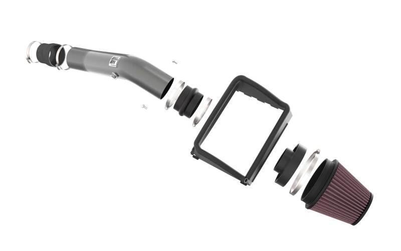 K&N 18-24 Ford F150 3.3L V6 Performance Air Intake System w/ Red Air Filter - 77-2619KC for 2018-2025 Ford F 150 - side view