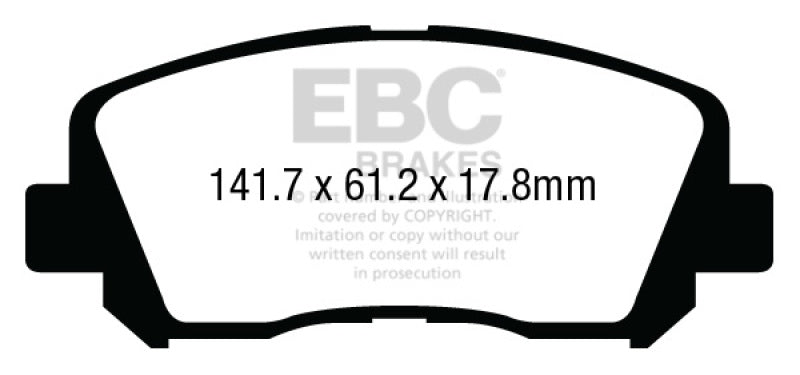 EBC 15+ Chrysler 200 2.4 Yellowstuff Front Brake Pads - DP43007R
