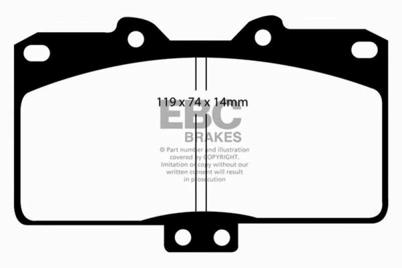 EBC 91-93 Dodge Stealth 3.0 4WD Yellowstuff Front Brake Pads - DP41097R