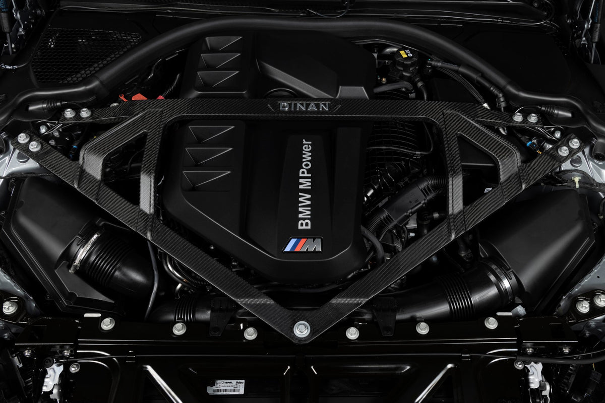 Dinan - Matte Carbon Fiber Strut Tower Brace - 2021-2026 BMW M2/M3/M4 - D180-0015-B