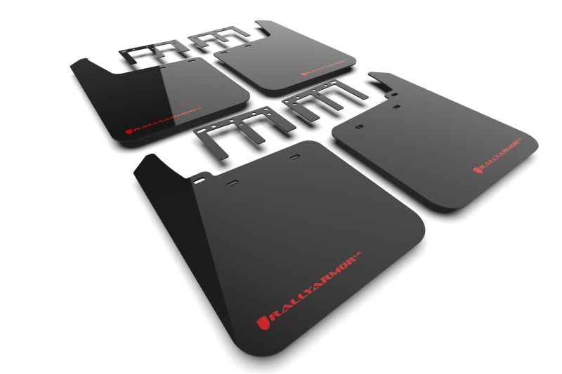 Rally Armor 19-24 GMC Sierra 1500 AT4 Black UR Mud Flap w/ Red Logo - MF100-UR-BLK-RD