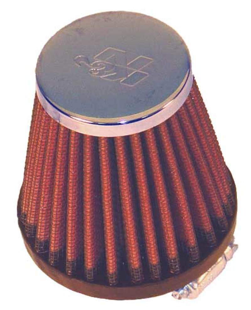 K&amp;N Universal Round Tapered Chrome Filter 1.563in Flange ID x 3in Base OD x 2in Top OD x 3in H - RC-2310