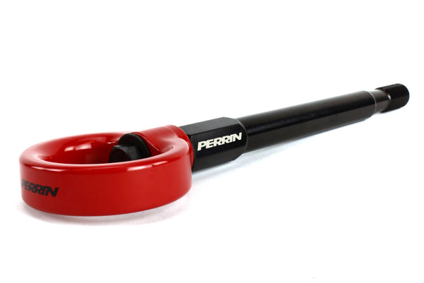 Perrin 08-14 Subaru WRX/STI Tow Hook Kit (Front) - Red - PSP-BDY-231RD for 2008-2021 Subaru WRX STI - front view