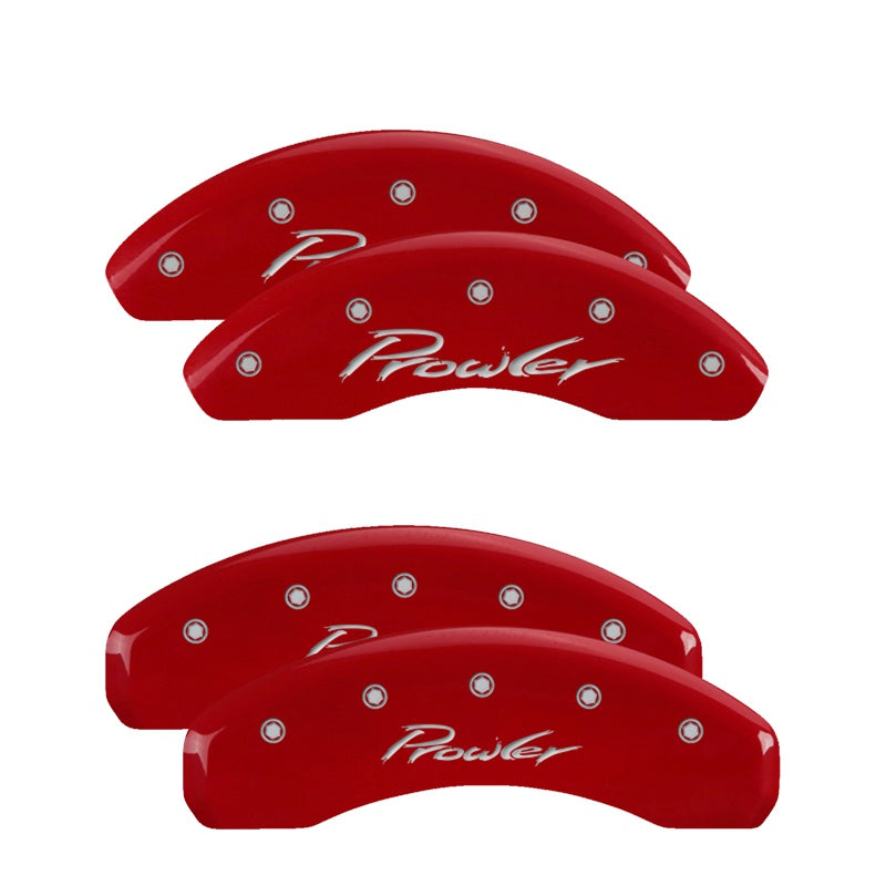 MGP 4 Caliper Covers Engraved Front &amp; Rear Prowler Red finish silver ch - 32014SPRLRD