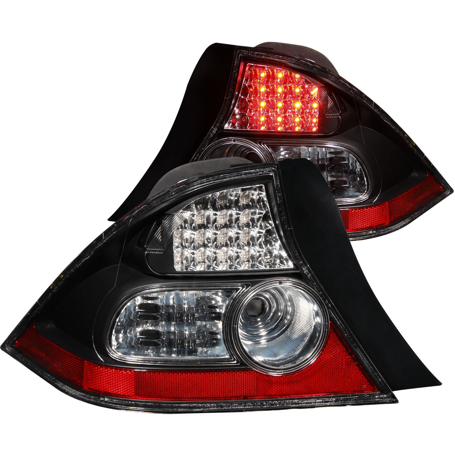 ANZO 2004-2005 Honda Civic LED Taillights Black - 321035 for 2004-2005 Honda Civic - front view