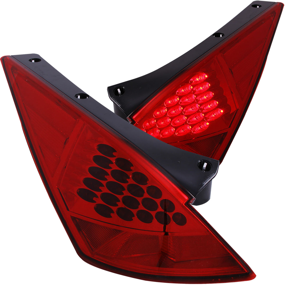 ANZO 2003-2005 Nissan 350Z LED Taillights Red - 321083 for 2003-2007 Nissan 350Z - front view
