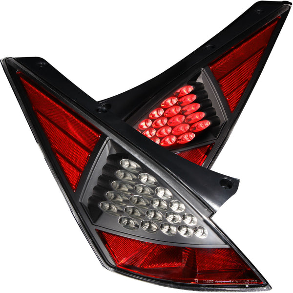 ANZO 2003-2005 Nissan 350Z LED Taillights Black - 321099 for 2003-2007 Nissan 350Z - front view