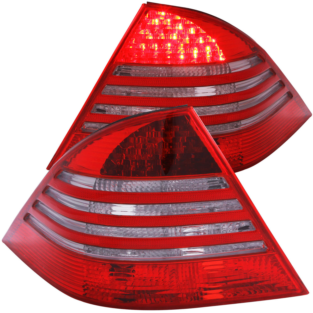ANZO 2000-2005 Mercedes Benz S Class W220 LED Taillights Red/Smoke - 321122 for 2000-2006 Mercedes Benz S Class - front view