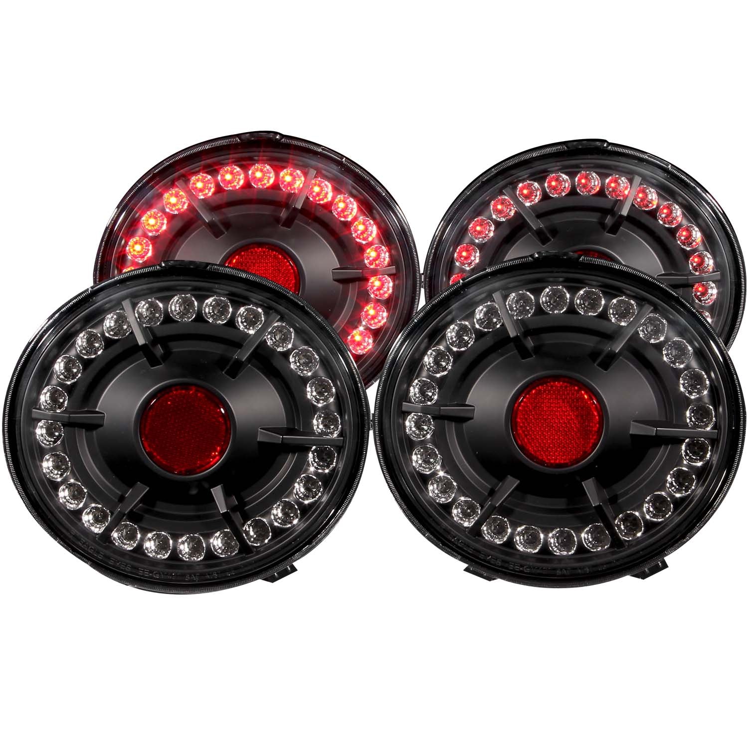 ANZO 2005-2010 Chevrolet Corvette LED Taillights Black 4pc - 321169 for 2005-2013 Chevrolet Corvette - front view