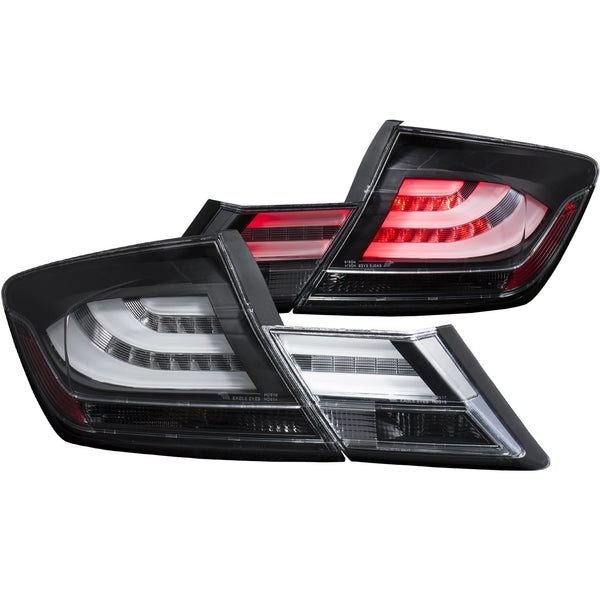 ANZO 2013-2015 Honda Civic LED Taillights Black - 321323 for 2013-2015 Honda Civic - front view