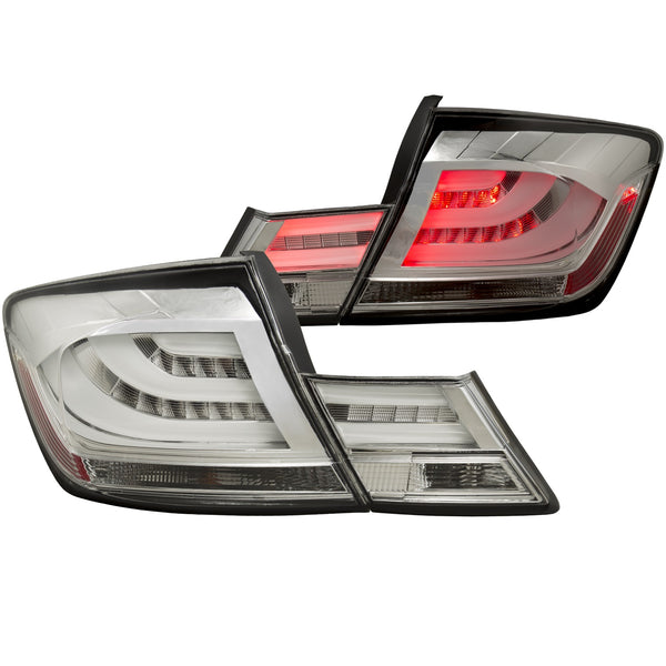 ANZO 2013-2015 Honda Civic (excludes hybrid) LED Taillights Chrome - 321325 for 2013-2015 Honda Civic - front view