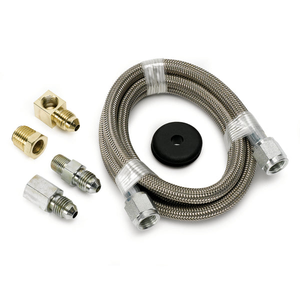 Autometer #4 Braided SS Line (-4AN) 4ft 3/16in ID Fittings - 3229