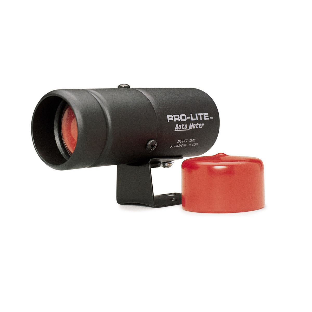 Autometer Pro-Lite Warning Light *SWITCH REQUIRED*  (black case, red lens, red night cover) - 3240