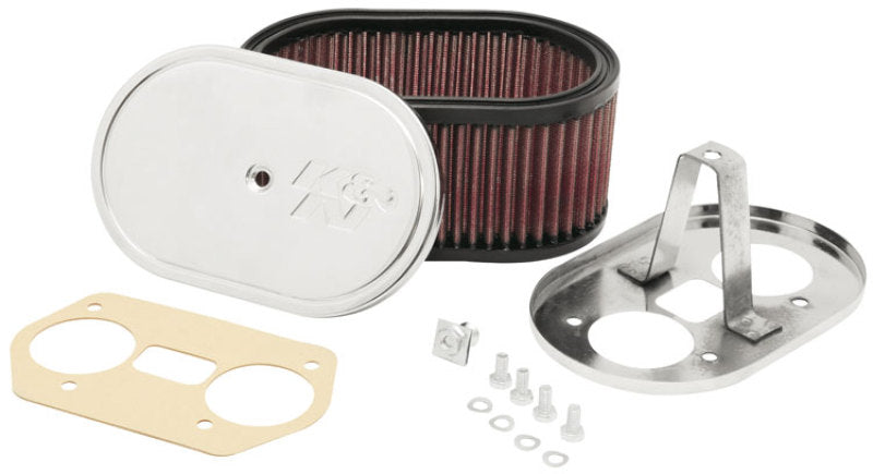 K&N Custom Oval Red Race Filter 7in L x 4-1/2in W 3-1/4in H - 56-1170 by K&N Engineering - front view