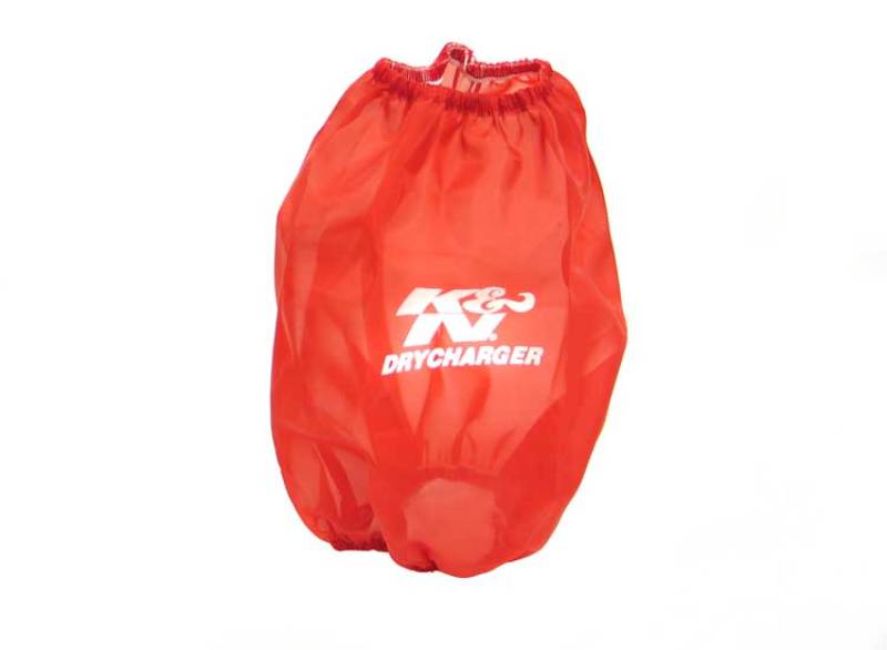 K&amp;N Red Drycharger Round Tapered Air Filter Wrap 5in Top ID / 7.5in Base ID / 8in Height - RF-1020DR