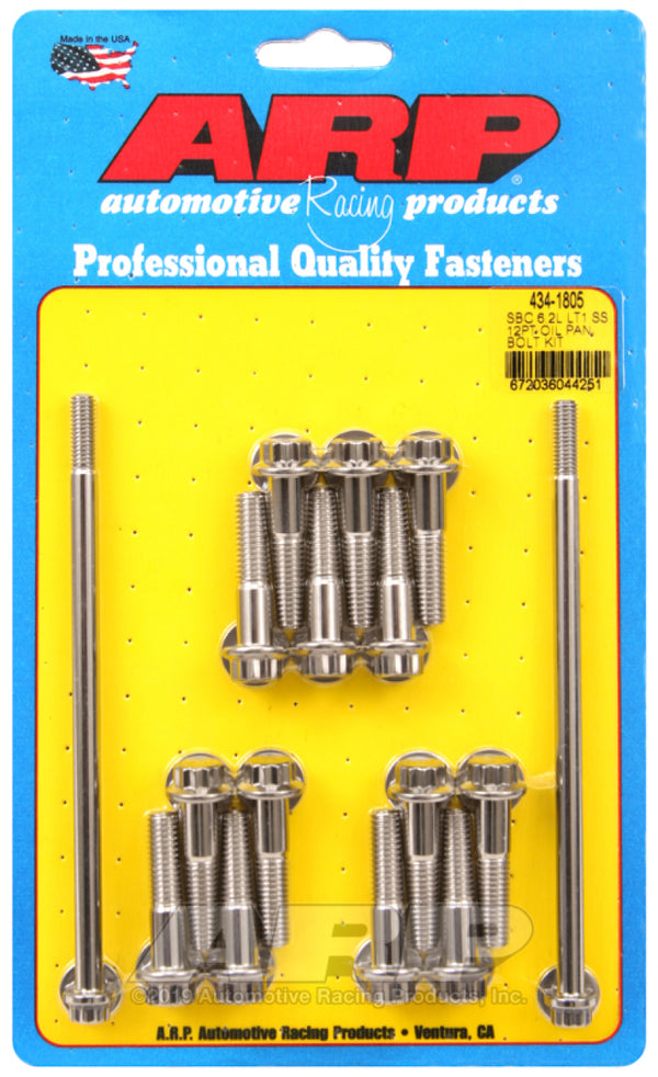ARP Chevy LT1 6.2L Oil Pan 12pt Stainless Steel Bolt Kit - 434-1805 by ARP
