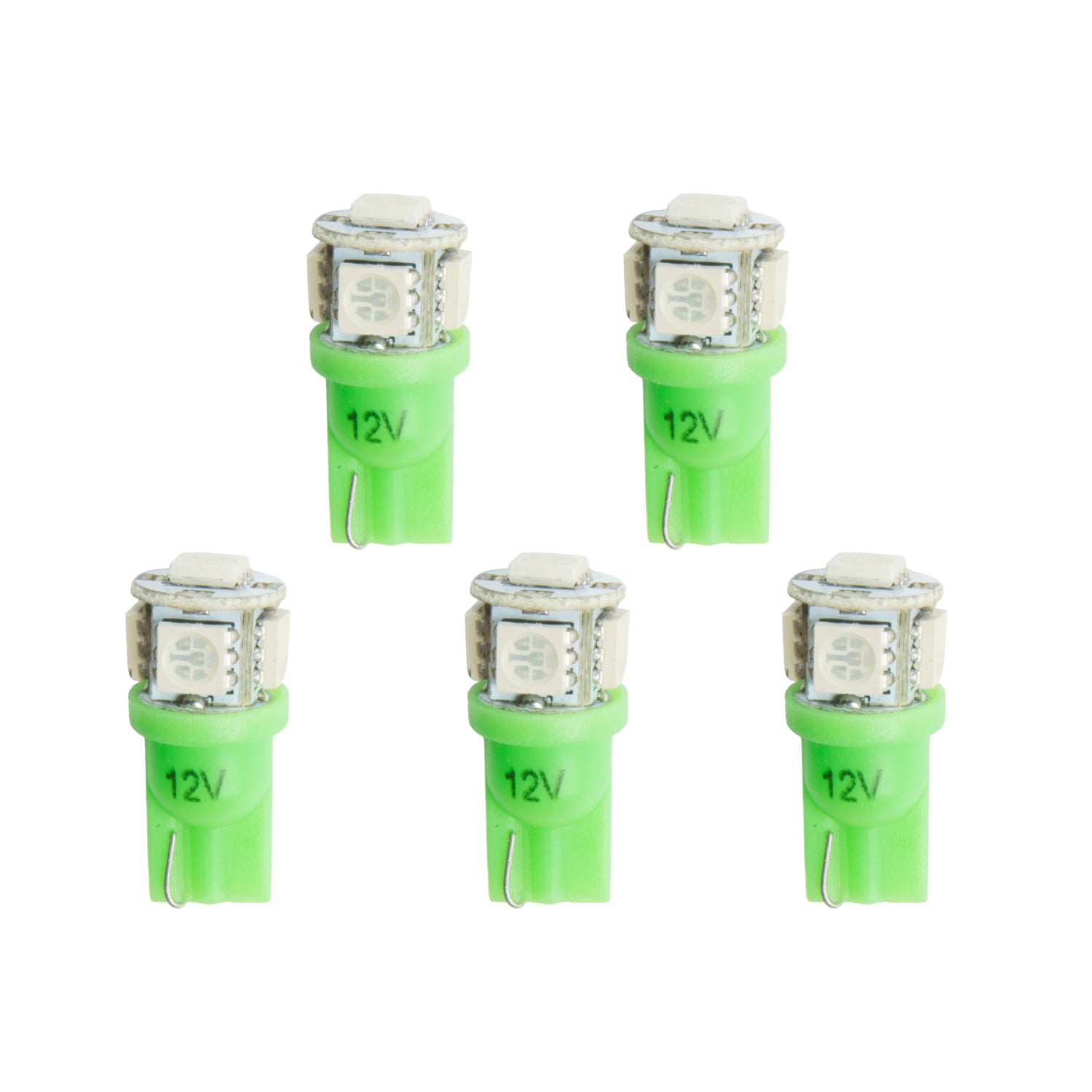 Autometer Green LED Replacement Bulb T3 Wedge - (Pack of 5) - 3285-K