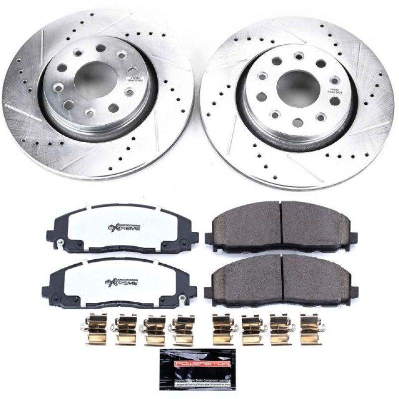 Power Stop 18-19 Jeep Wrangler Front Z36 Truck & Tow Brake Kit - K7940-36 for 2018-2022 Jeep Wrangler - front view
