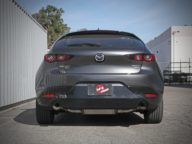 aFe 19-22 Mazda 3 L4 2.5L Takeda 3in to 2-1/2in 304 SS Axle-Back Exhaust w/ Blue Flame Tip - 49-37023-L