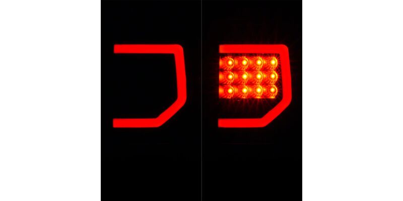 Raxiom 07-13 Toyota Tundra Axial Series Dual C-Shape LED Tail Lights- Black Housing- Smoked Lens - TU9917 - detail view