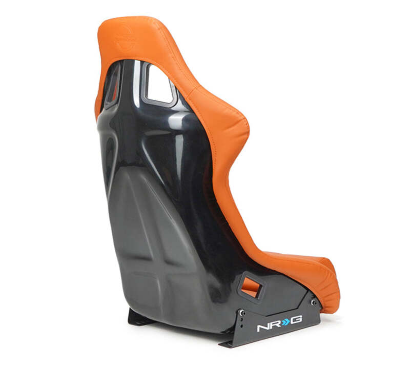 NRG FRP Bucket Seat w/Brown Vinyl Material - Large - FRP-302BR-V - close-up view