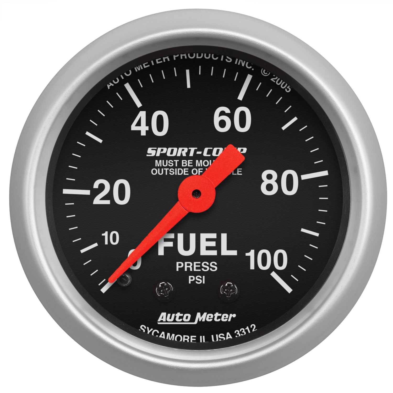 Autometer Sport-Comp 52mm 0-100 PSI Mechanical  Fuel Pressure Gauge - 3312