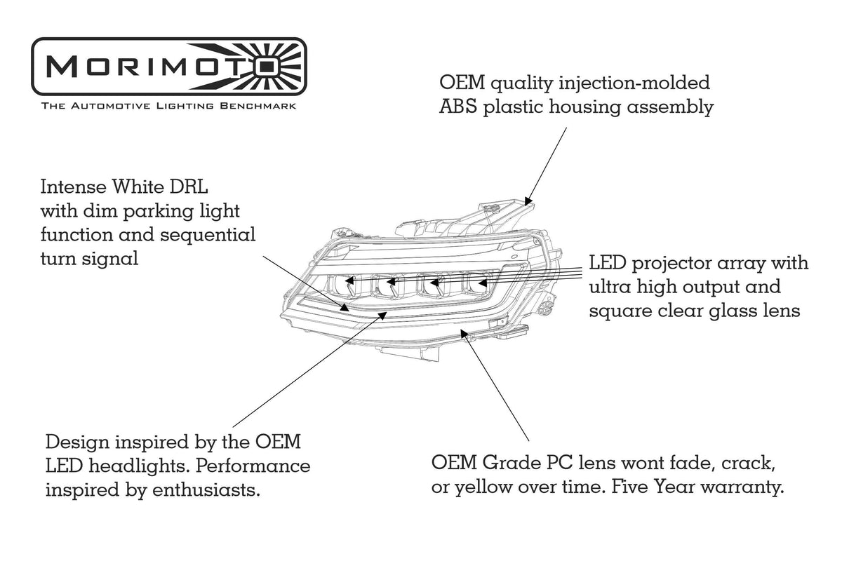 Morimoto - XB LED Headlights: Chevrolet Camaro (16-18) (Pair) - LF403