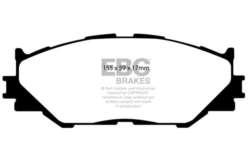 EBC 06-08 Lexus IS250 2.5 Ultimax2 Front Brake Pads - UD1178 for 2006-2015 Lexus IS - front view