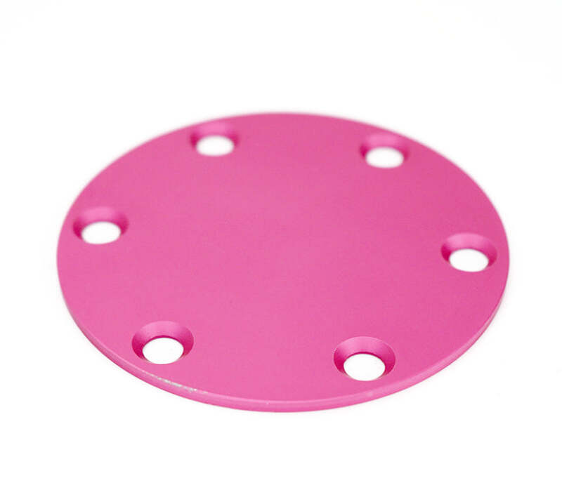 NRG Horn Delete Plate Laser Logo - Pink - STR-250PK - close-up view