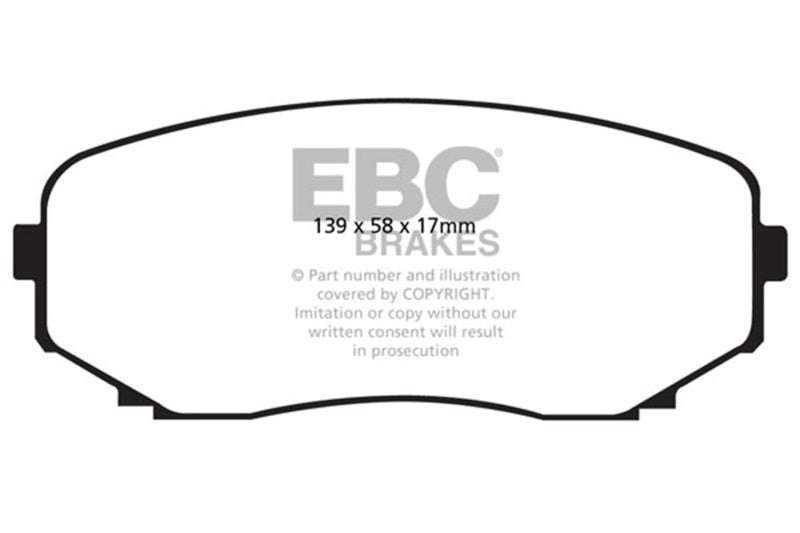 EBC 11-14 Ford Edge 2.0 Turbo Yellowstuff Front Brake Pads - DP41794R