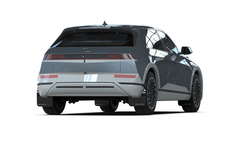 Rally Armor 22-24 Hyundai Ioniq 5 Black Mud Flap w/Light Blue Logo - MF87-UR-BLK-PBL