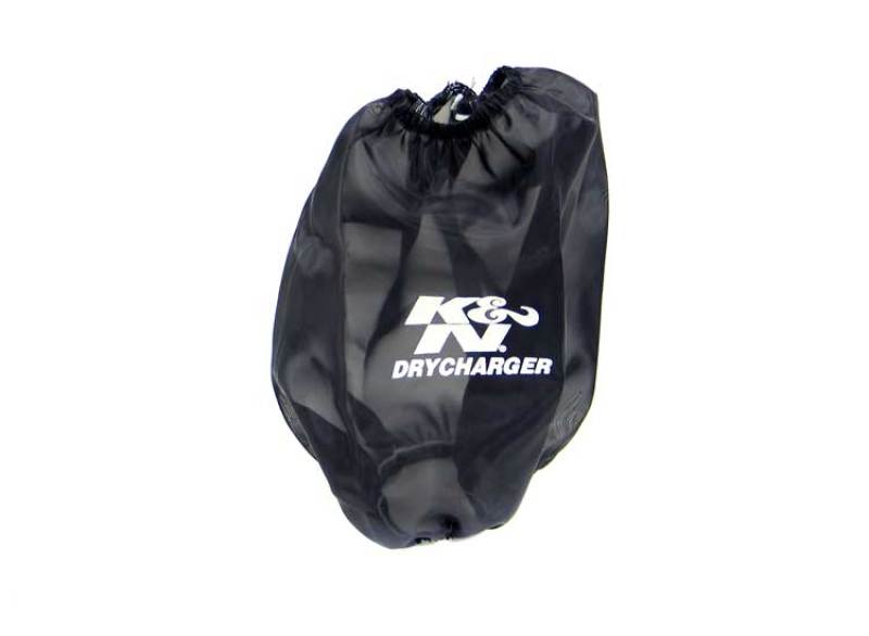 K&amp;N Black Drycharger Round Tapered Air Filter Wrap 5in Top ID / 7.5in Base ID / 8in Height - RF-1020DK