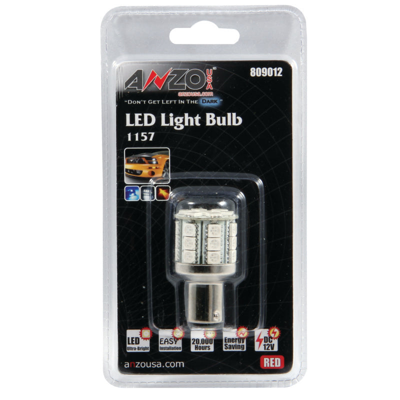 ANZO LED Bulbs Universal LED 1157 Red - 28 LEDs 1 3/4in Tall - 809012