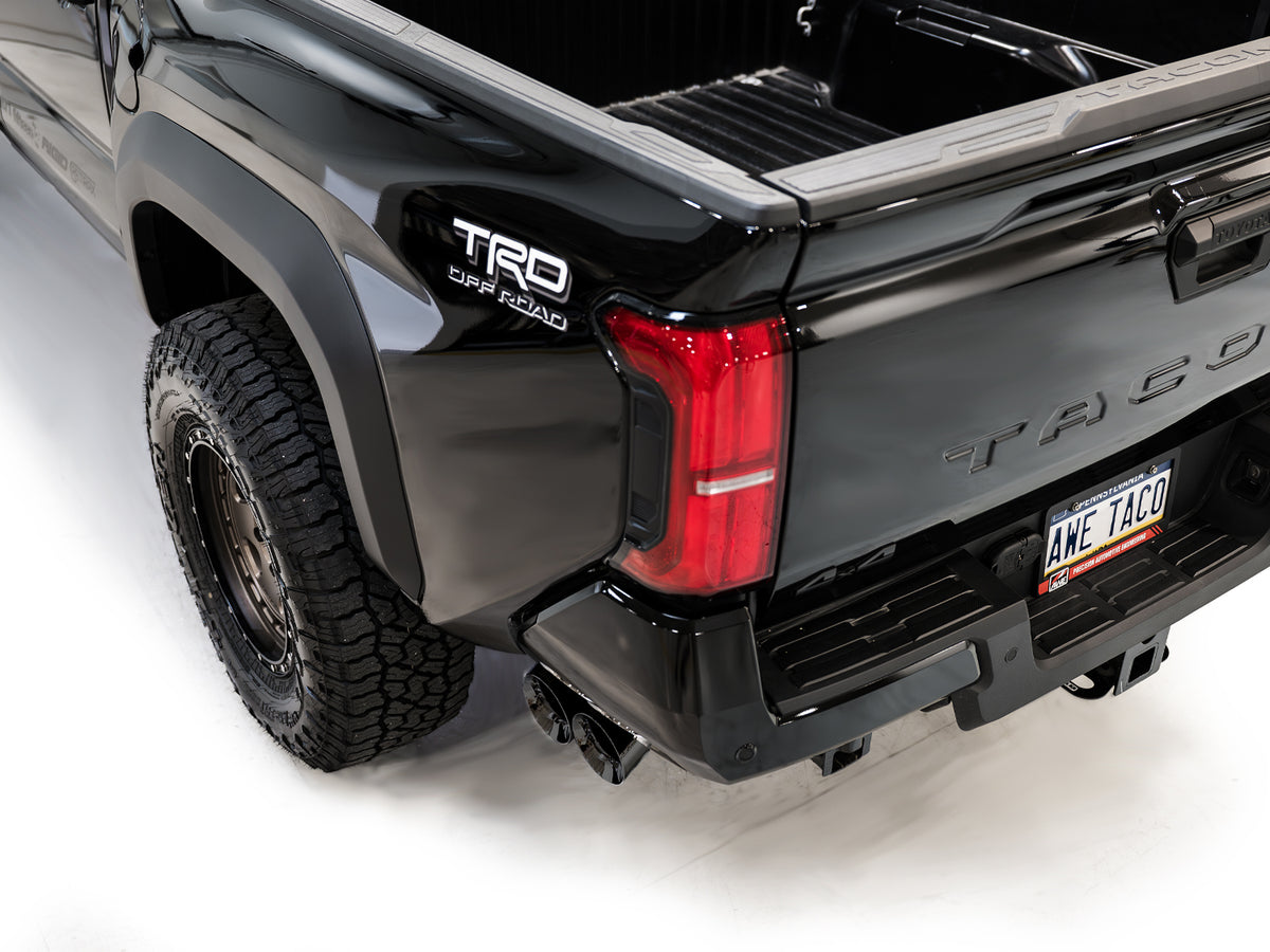 AWE Exhaust for 4th Gen Toyota Tacoma Dual Diamond Black Tips - 3015-33254