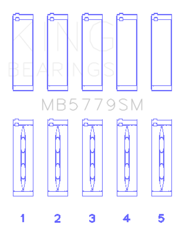 King Engine Bearings Audi CDaa/CDha/CDhb/CDab (Size +0.25mm) Main Bearing Set - MB5779SM0.25