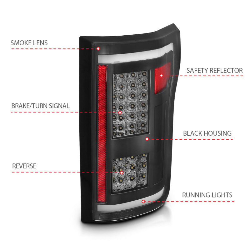 ANZO 2015-2017 Ford F-150 LED Taillights Smoke - 311286