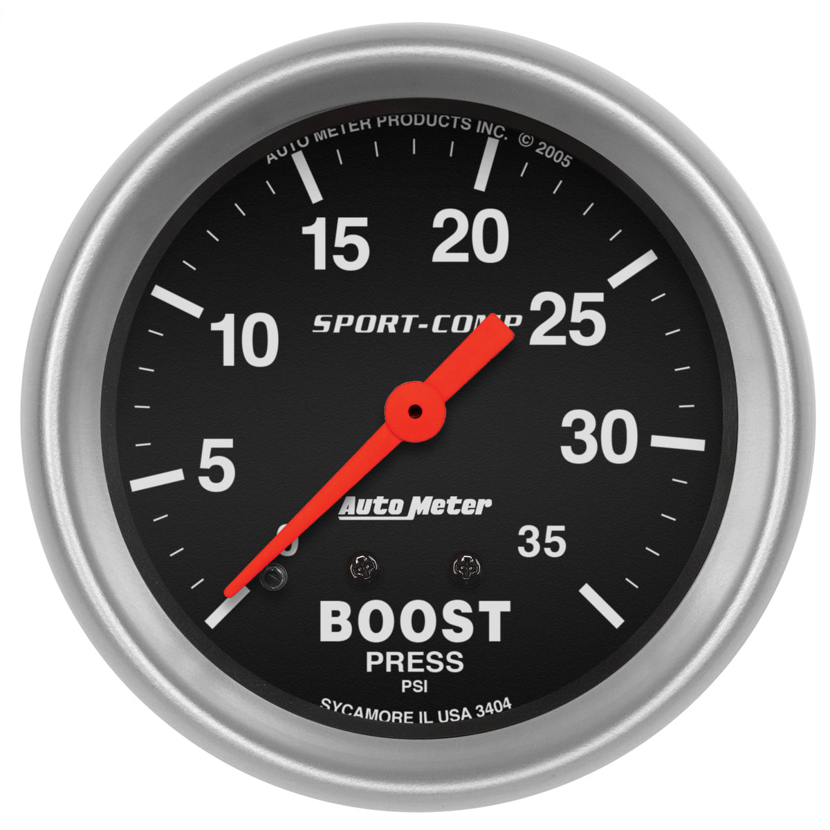Autometer Sport-Comp 66.7mm 0-35 PSI Mechanical Boost Gauge - 3404
