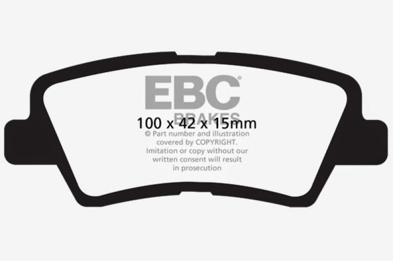 EBC 12 Hyundai Elantra 1.8 Redstuff Rear Brake Pads - DP31875C